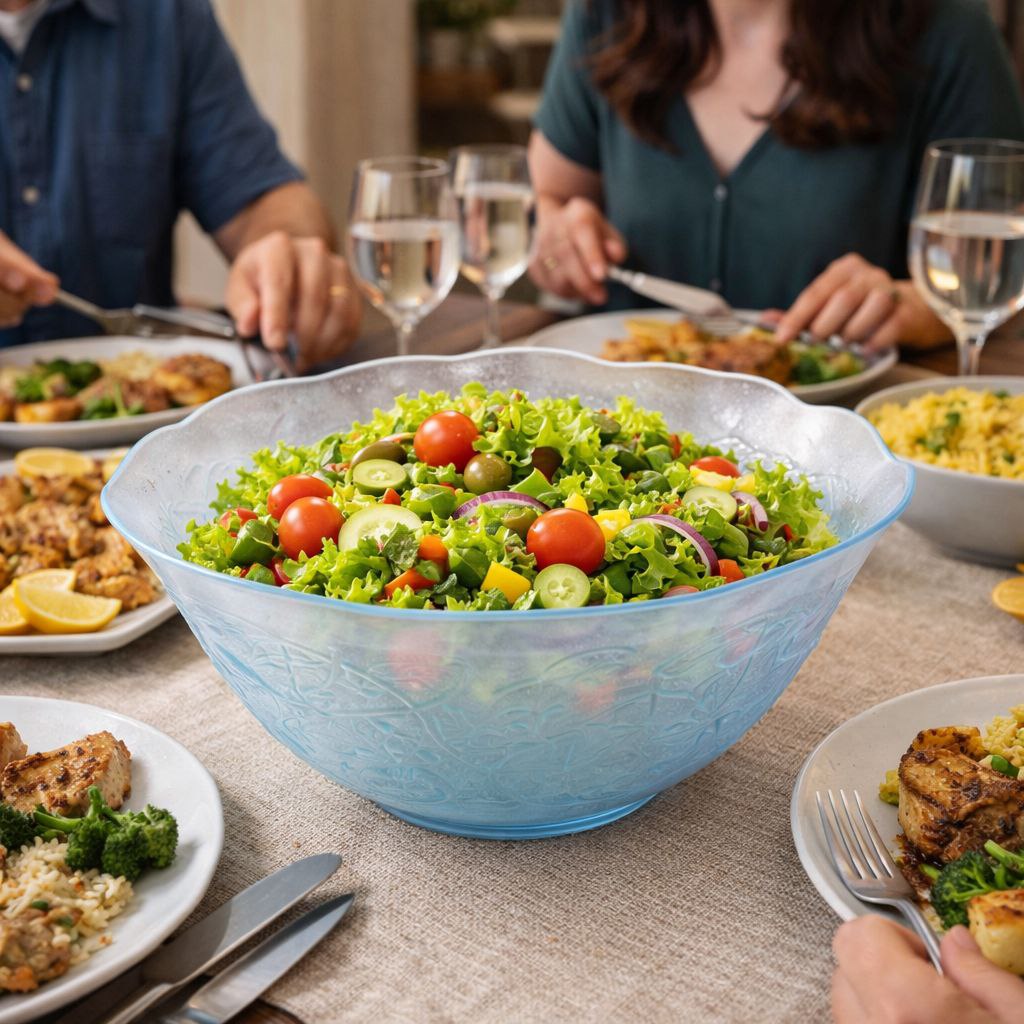 بولة زجاج لتقديم وتناول السلطات والفواكه