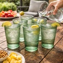 طقم كوبايات زجاج مزخرف 6 قطع بسعة 385 ملي