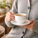 طقم شاي بورسلين 12 قطعة 6 مجات مع 6 اطباق