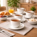 طقم شاي بورسلين 12 قطعة 6 مجات مع 6 اطباق