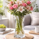 فازة زجاج شفاف مقاس 25 * 12 سم لترتيب الزهور وتغير الديكور