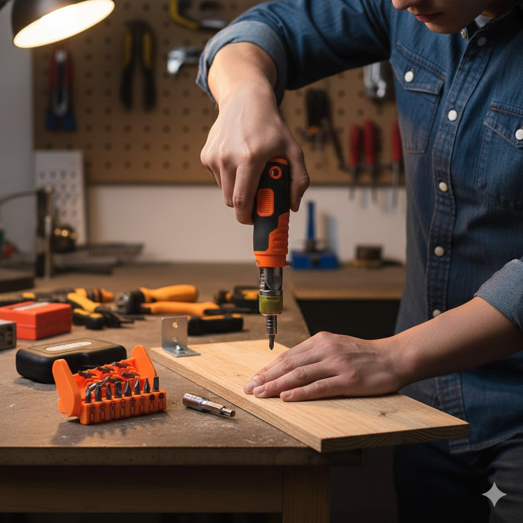 مجموعة مفكات يدوية 14 قطعة برأس قابلة للتعديل بزواية 180 درجة