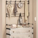 جزامة بـ 4 أرفف لتنظيم الاحذاية مع 8 هوكات لتعليق الشنط والكابات والشماسات