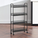 عربة تخزين ومنظم 4 أدوار بعجلات لسهولة الحركة لتنظيم أدوات المطبخ والحمام