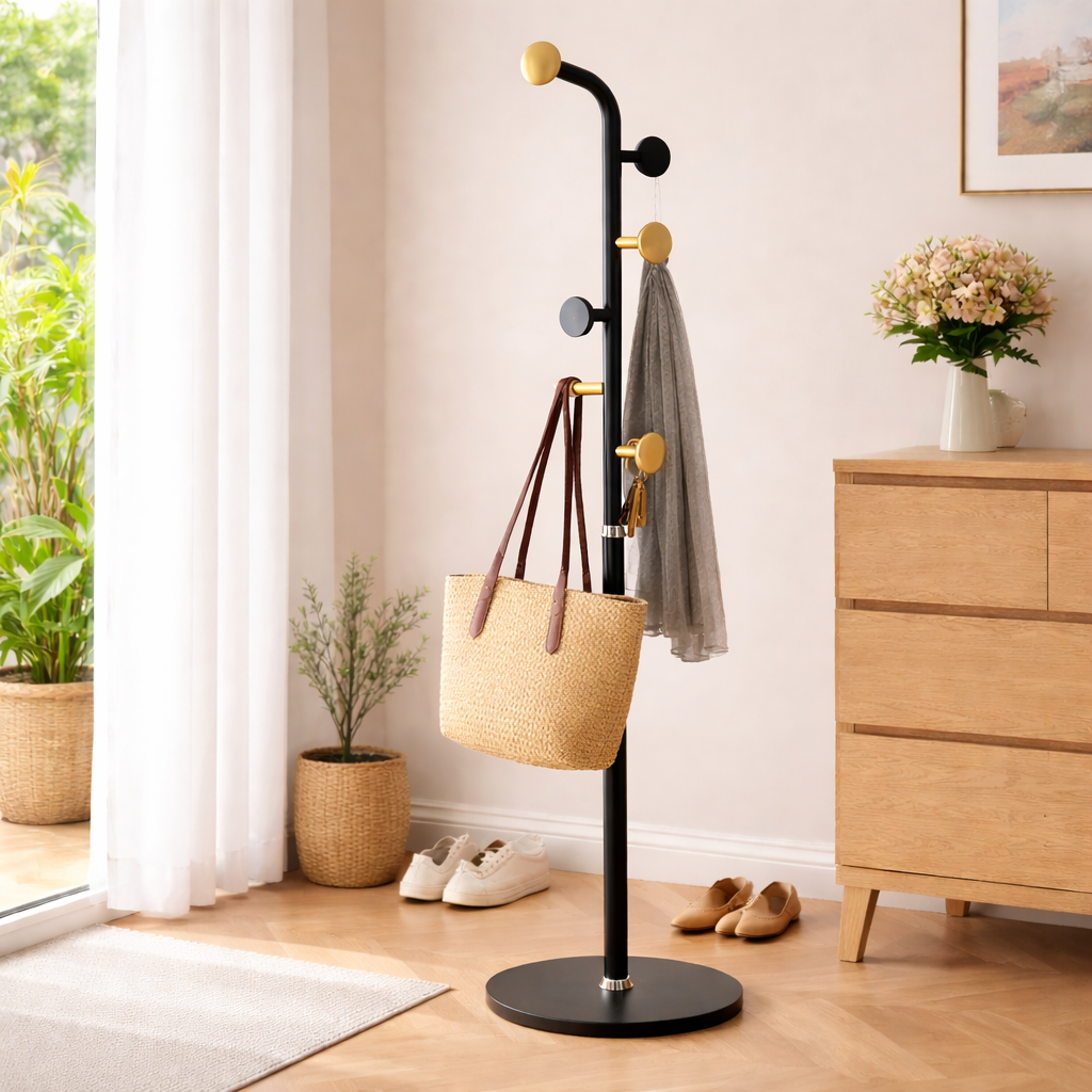 شماعة ملابس ب6 هوكات لتعليق الملابس والشنط مناسبة لغرف النوم