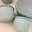 طقم علب تلاجة 4 قطع بأحجام مختلفة بغطاء بإطار سيليكون محكم الغلق لحفظ وتنظيم الطعام