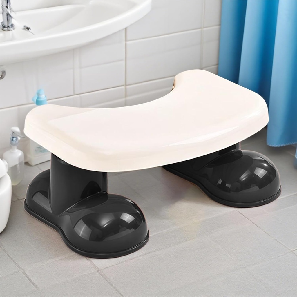 كرسي حمام ومسند للقدمين لكبار السن لتحسين وضعية الجلوس مانع للانزلاق