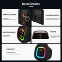 سبيكر لاسلكي مكبر للصوت مع إضاءة أر جي بي  بقوة 20 وات بطارية 3600 ملي امبير