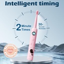 فرشة أسنان كهربائية للأطفال بتصميم كرتوني و 6 رؤوس قابلة للتبديل وخمسة أوضاع للتنظيف