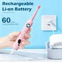 فرشة أسنان كهربائية للأطفال بتصميم كرتوني و 6 رؤوس قابلة للتبديل وخمسة أوضاع للتنظيف