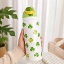 زجاجة مياه Owala ستانلس ستيل معزولة برسومات ملونة سعة 1000 مل بفتحة شرب مزدوجة