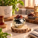 اصيص زرع وحامل شموع نحاس تصميم خليه نحل - باللون الفضي