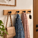 شماعة خشب ب 4 هوك معدن لتعليق الملابس