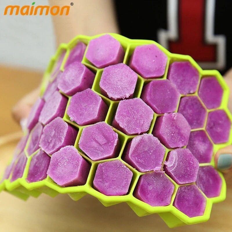 قالب ثلج سيليكون بتصميم خلية نحل ب 37 مكعب