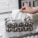 علبة مناديل بابلز سيراميك مطلي باللون السيلفر بدبدوب ثري دي لغرف النوم والاطفال والليفنج والمطبخ والمكتب