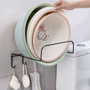 حامل معدني لتنظيم الحمام وحمل الأطباق البلاستيكية والفوط والليف بلزق دبل فيس قوي