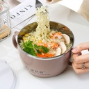 حلة باندا للنودلز والشوربة والملوخية من الإستانليس والبلاستيك لحفظ حرارة الطعام بمعلقة لسهولة تناول الطعام ويد