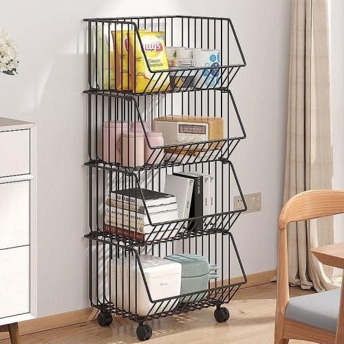 تربو معدني 4 دور لحمل و تنظيم ادوات المطبخ و الحمام بعجلات لسهوله الحركة