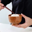 بولة خشب 10 سم بقاعدة لتقديم وتناول السلطات والشوربة والسناكس