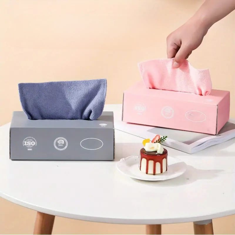 علبة فوط مايكروفايبر سحب قابلة للغسيل واعادة الاستخدام للمطبخ 20 قطعة