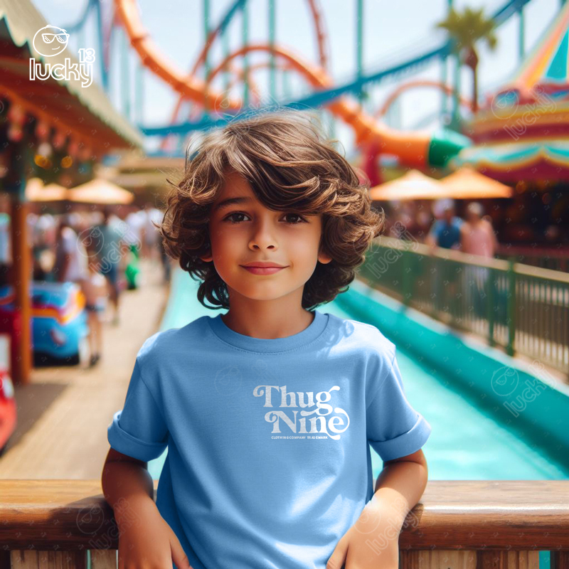 Thug Nine تيشيرت اطفال قطن باللون اللبني  