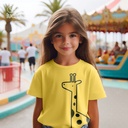 Giraffe تيشيرت اطفال قطن باللون الاصفر