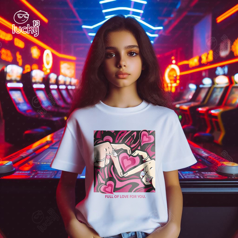 Full Of Love For You  تيشيرت اطفال قطن باللون الأبيض