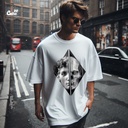 Statue of David تيشيرت اوفر سايز قطن باللون الأبيض للرجال