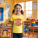 The Power of Flower تيشيرت اطفال قطن باللون الاصفر