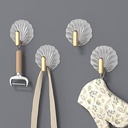 طقم هوك شماعة جولد 3 قطع بلزق دبل فيس لتعليق الملابس و أدوات المطبخ والحمام