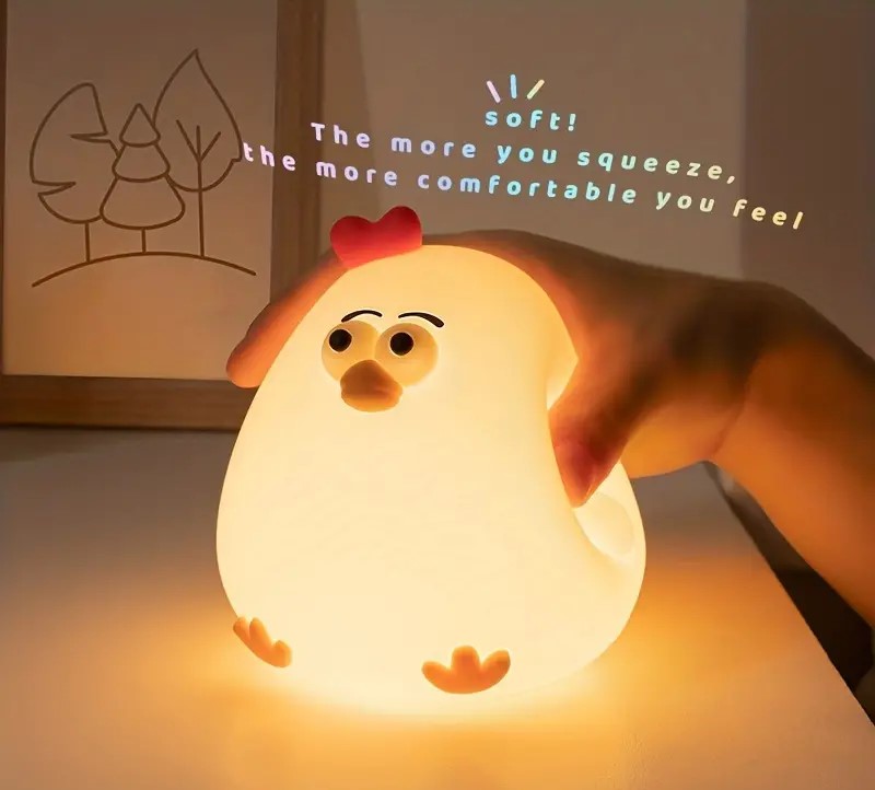 وناسة تاتش شكل كتكوت مع اضاءة ورم من السيليكون