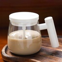 كوب خلط زجاج عالي السرعة لعمل فوم القهوة واللبن يعمل بالحجارة - 400 ملي