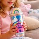 مج اكليريك 400 مللي بشاليموه مناسب للمشروبات المثلجة مزين باشكال كرتونية