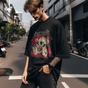 Metallica تيشيرت اوفر سايز قطن باللون الاسود للرجال