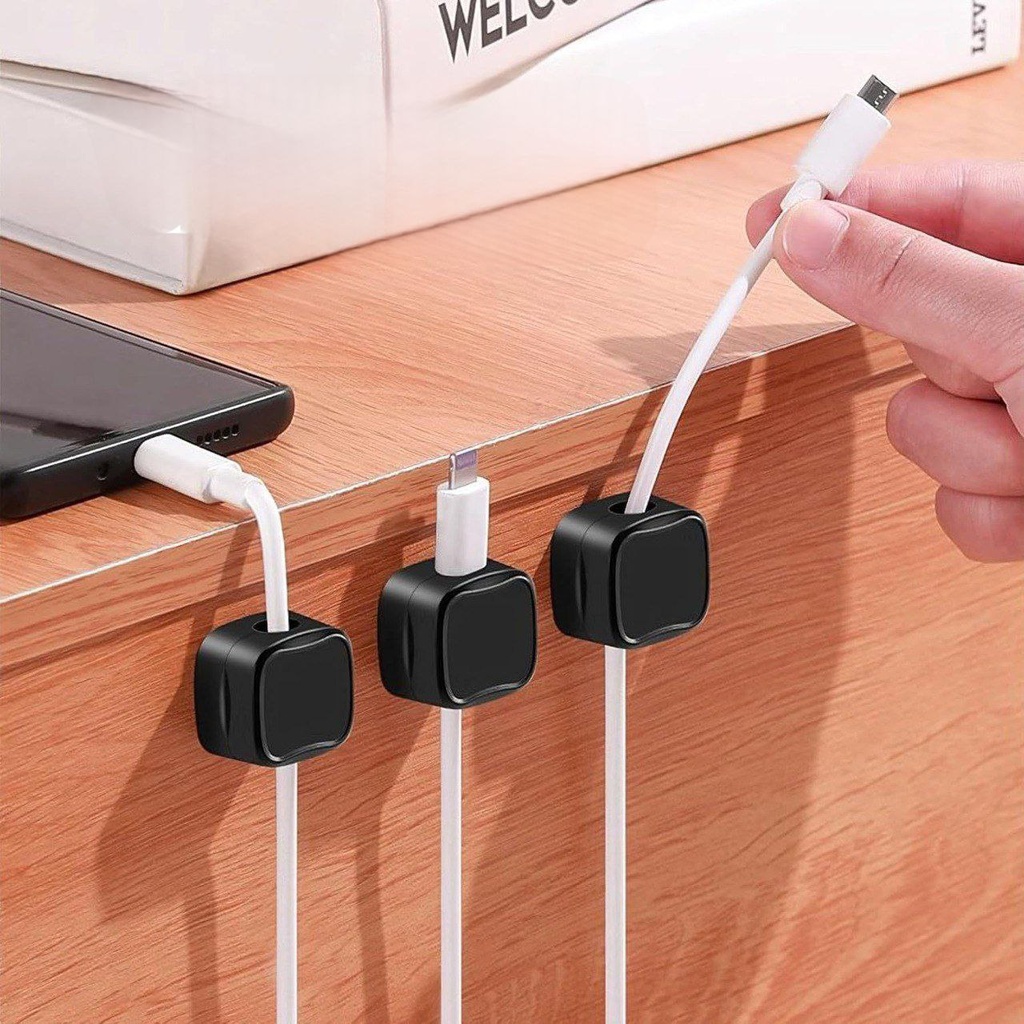 مشبك مغناطيسي لاصق لتنظيم الاسلاك والكابلات 6 قطع