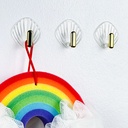 طقم هوك شفاف بمقبض جولد 3 قطع بلزق دبل فيس لتعليق الاكسسورات والملابس