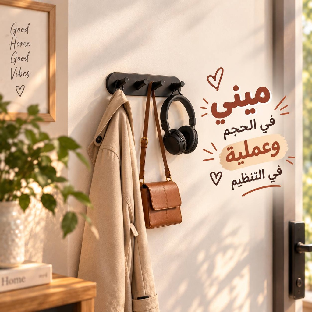 شماعة ميني معدن ب 4 هوك لتعليق الملابس والشنط