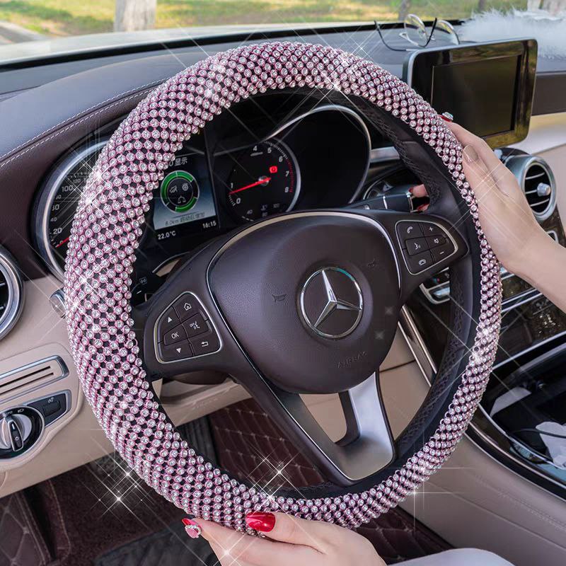 غطاء دريكسيون مزين بكريستال لامع مانع للانزلاق لراحة اليد اثناء القيادة