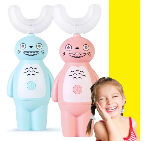 U فرشة أسنان كهربائية للأطفال بتصميم كرتوني على شكل حرف