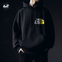 The Dog Face هودي اوفر سايز قطن باللون الأسود