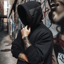 Be Sober , Be Vigilant هودي اوفر سايز قطن باللون الأسود