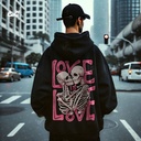 Love is Love هودي اوفر سايز قطن للرجال باللون الأسود