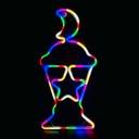 فانوس رمضان مجسم باضاءة نيون ملونة ثابتة بارتفاع 50 سم