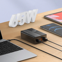 USB ومنفذين TYP-Cشاحن مكتبي بشاشة ليد بقوة  65 واط مع منفذين