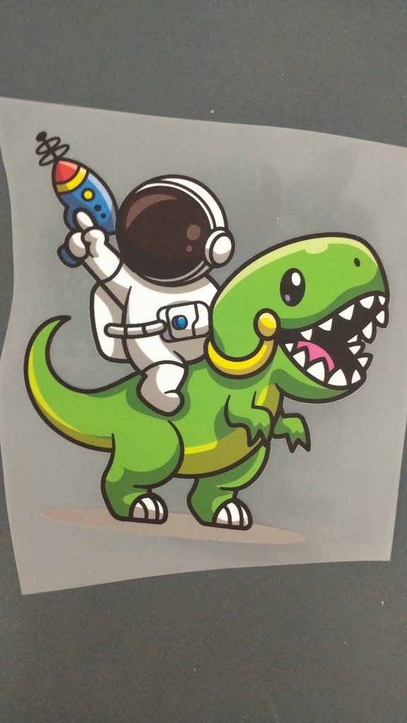Cute Astronaut Riding Dinosaur Print
