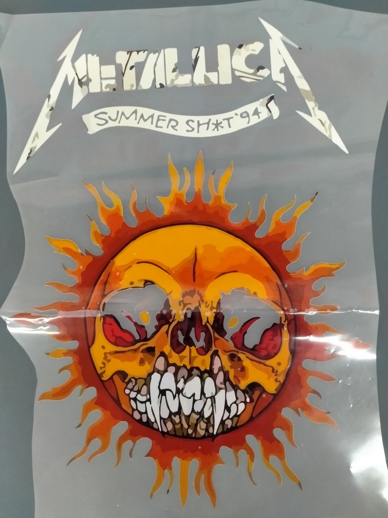 Flaming Skull print