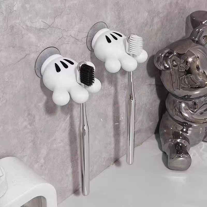 حامل سيليكون لفرش الأسنان مزود بهوك شفط للتعليق علي الحائط