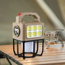 كشاف يدوي محمول ب 3 اضاءات مختلفة  يعمل بالطاقة الشمسية _ مزود بيو اس بي للشحن