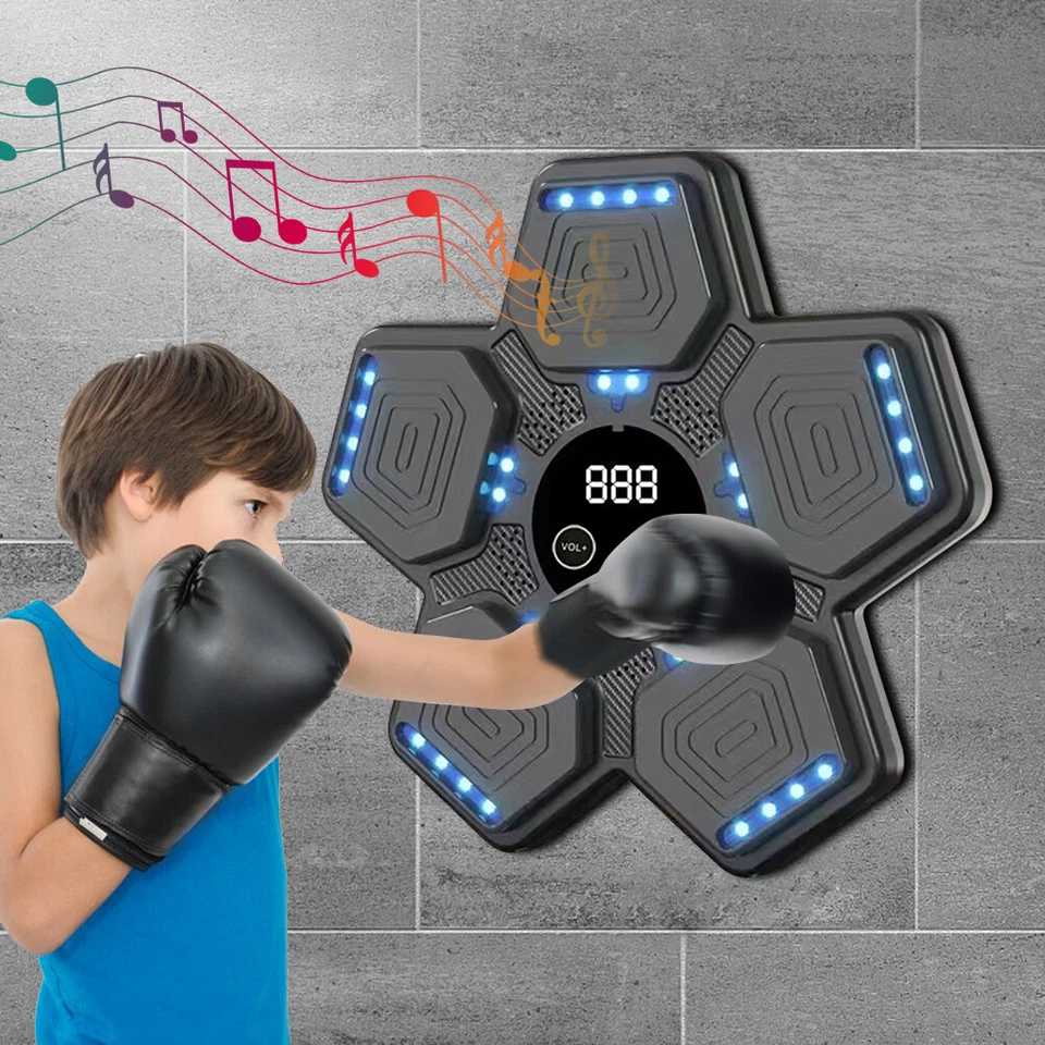 لعبة بوكسينج الموسقية مع ليد تعمل بالبلوتوث تثبت علي الحائط