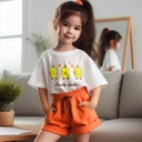 Lovely Ducks تيشيرت اطفال قطن باللون الابيض